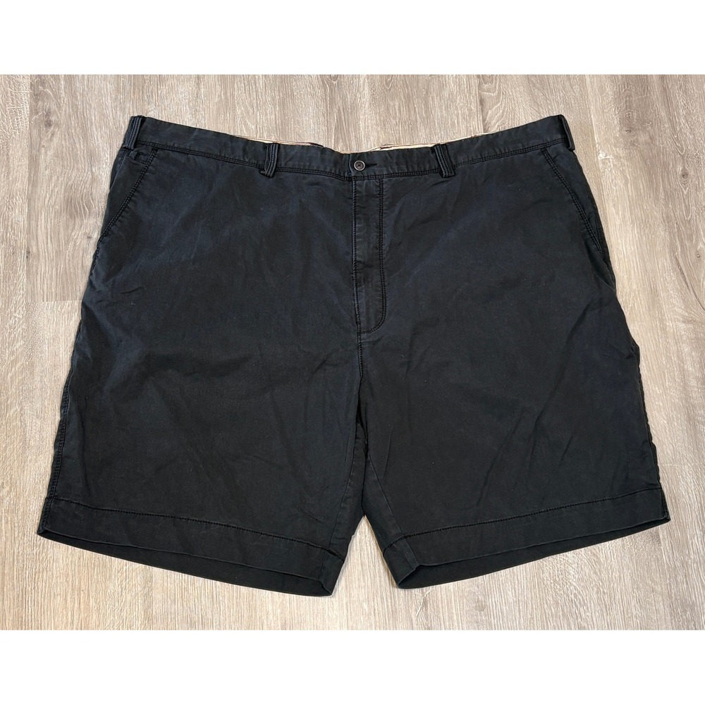 Tommy Bahama Boracay Shorts Mens 48 Black Cotton Tencel Blend Flat Front Chino